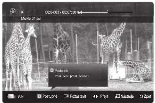 00:04:03 / 00:07:38 44 Movie 01.avi Postupné Pokr. post. prehr. scénou. SUM Postupné Pozastavit Přejit Nástroje Zpět