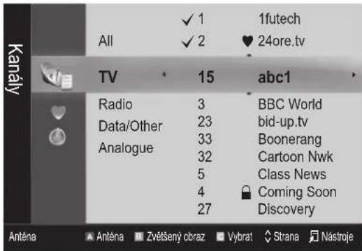 Kanály All ✓ 1 ✓ 2 1futech ♥ 24ore.tv TV 15 abc1 Radio 3 BBC World Data/Other 23 bid-up.tv Analogue 33 Boonerang 32 Cartoon Nwk 5 Class News 4 Coming Soon 27 Discovery