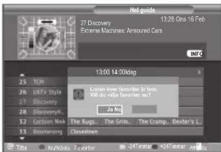 SAMSUNG LE37A656A1C - På EPG-menyn kan du visa alla kanaler eller favoritkanalerna. - 3