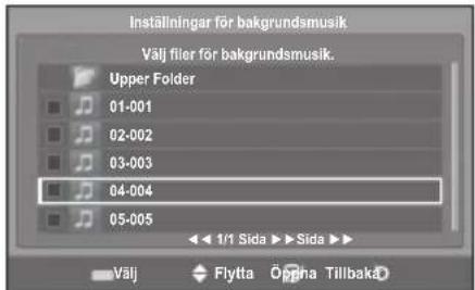 SAMSUNG LE37A656A1C - Inställningar för bakgrundsmusik: - 1