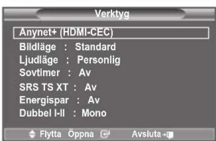 SAMSUNG LE37A656A1C - Använda knappen Verktyg - 1