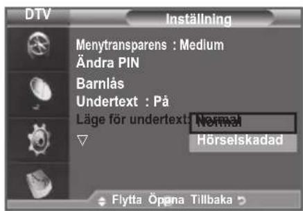 SAMSUNG LE37A656A1C - Ställa in läge för undertexter - 1