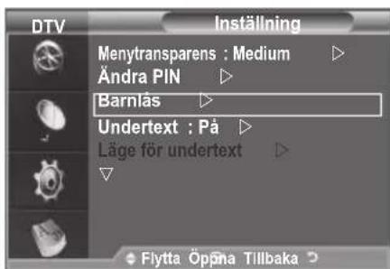 SAMSUNG LE37A656A1C - Ställa in Barnlås - 1