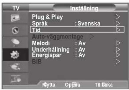 SAMSUNG LE37A656A1C - Ställa in och visa aktuell tid - 1