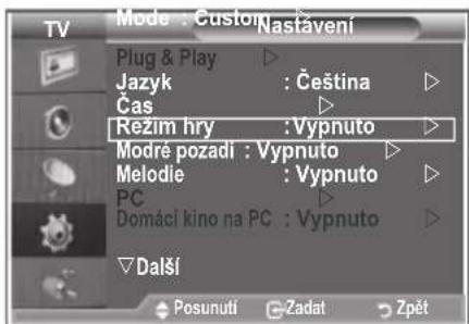 SAMSUNG LE32S86BD - Použití režimu hry - 1