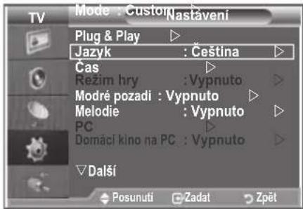SAMSUNG LE32S86BD - Výběr příslušného jazyka - 1