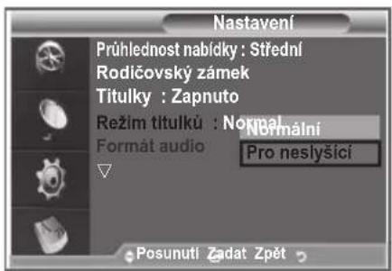 SAMSUNG LE32S86BD - Nastavení režimu titulků - 1