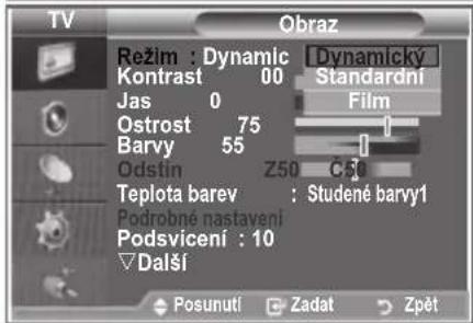 SAMSUNG LE32S86BD - Změna standardu obrazu - 2