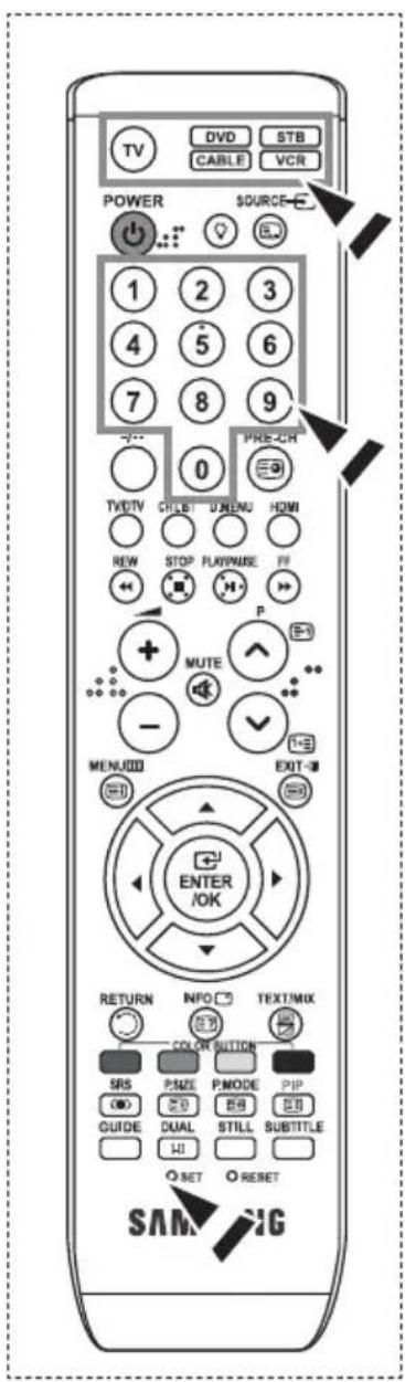 SAMSUNG LE32S86BD - Nastavení dálkového ovladače - 1