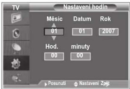 SAMSUNG LE32S86BD - Nastavení a zobrazení aktuálního času - 2