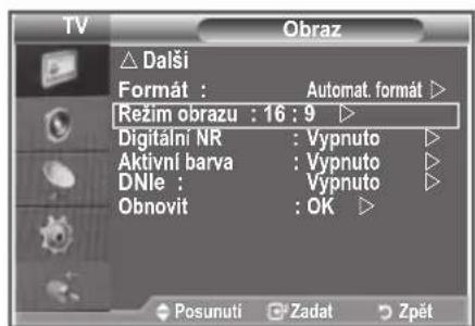 SAMSUNG LE32S86BD - Výběr režimu obrazu - 1