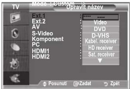 SAMSUNG LE32S86BD - Úprava názvů vstupních zdrojů - 2