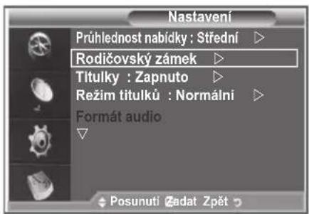 SAMSUNG LE32S86BD - Nastavení rodičovského zámku - 1