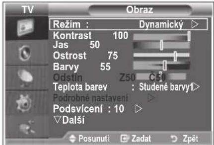 SAMSUNG LE32S86BD - Změna standardu obrazu - 1