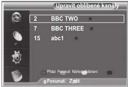SAMSUNG LE32S86BD - Tuto funkci můžete použít, pokud byl vybrán jeden nebo více oblíbených kanálů. - 1