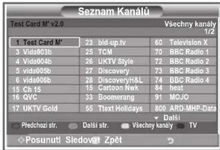 SAMSUNG LE32S86BD - Výběr seznamu kanálů - 1