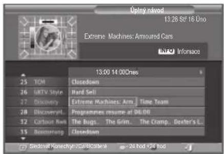 SAMSUNG LE32S86BD - Zobrazení informací v prěhledu EPG - 2
