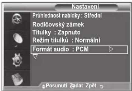 SAMSUNG LE32S86BD - Výběr formátu audio - 1