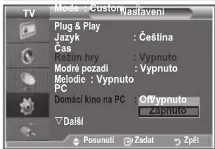 SAMSUNG LE32S86BD - Nastavení režimu Domácí kino na PC - 2