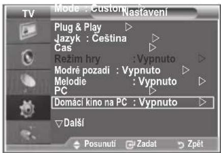 SAMSUNG LE32S86BD - Nastavení režimu Domácí kino na PC - 1