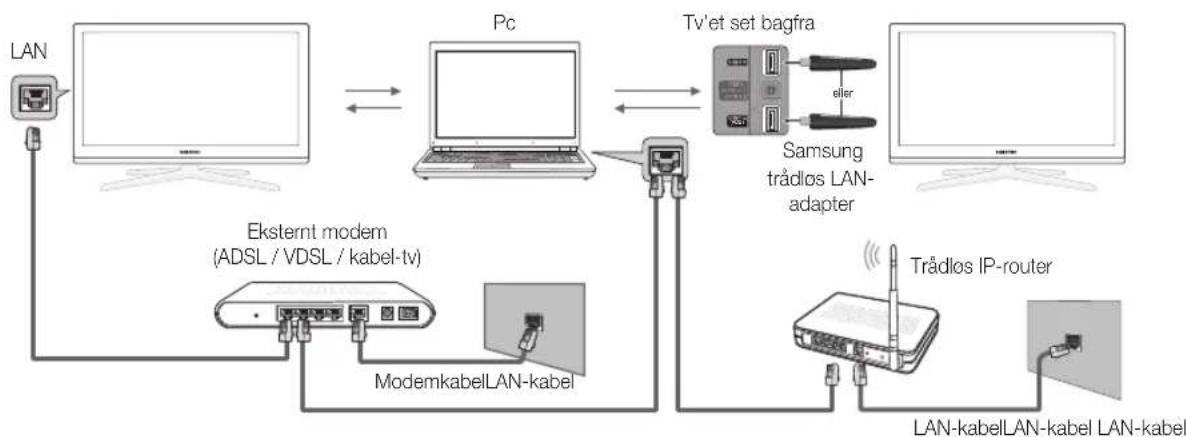 SAMSUNG UE40C6905VS - Tilslutning til pc'en via netværk - 1