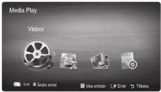Media Play Videor SUM Andra enhet Visa enheter Enter Tillbaka