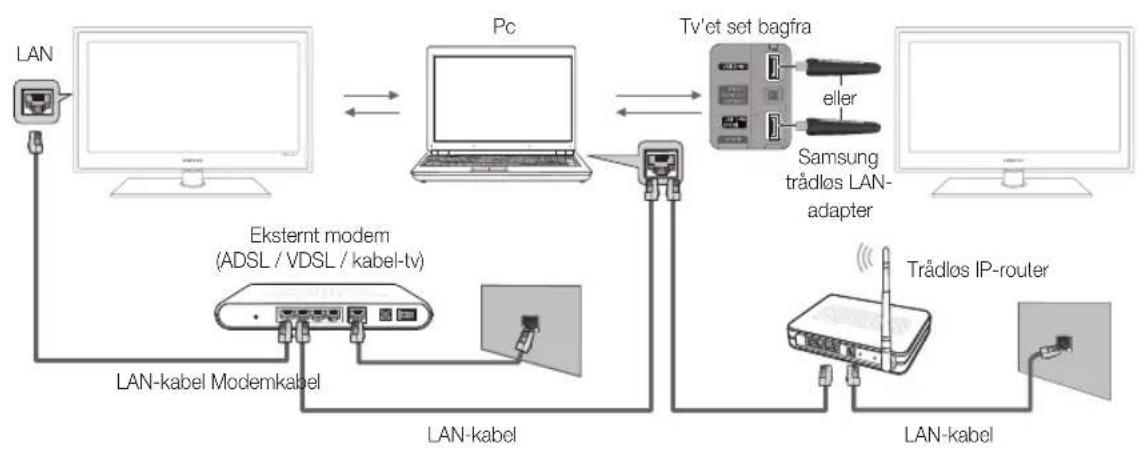 SAMSUNG UE40C5105QW - Tilslutning til pc'en via netværk - 1