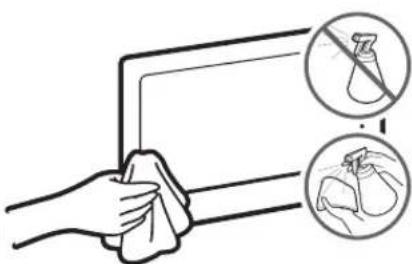 Diagram illustrating a hand cleaning a surface with two circular icons showing incorrect and correct removal methods.