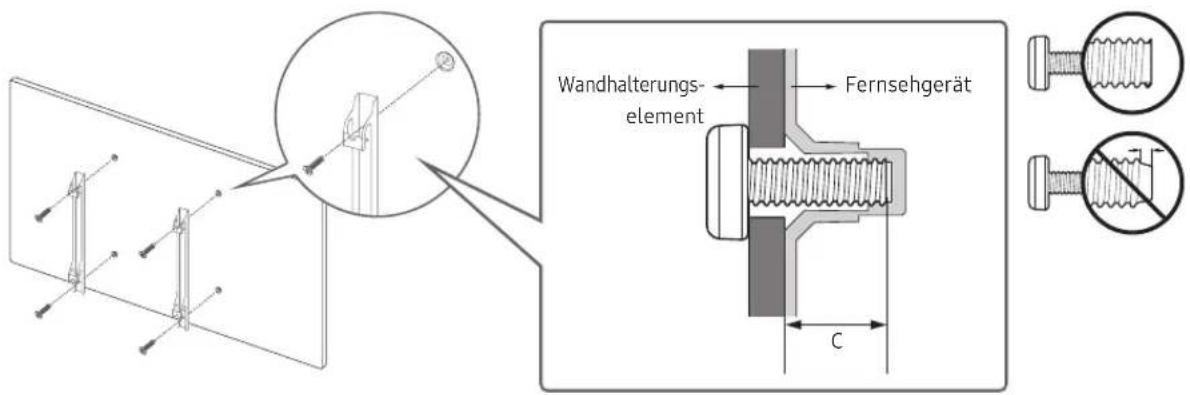 Wandhalterungs- element Fernsehgerät C