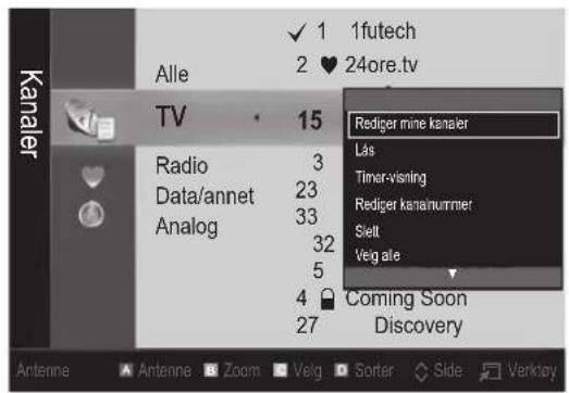 1futech 2 24ore.tv Alle TV 15 Radio 3 Data/annet 23 Analog 33 32 5 4 27 Rediger mine kanaler Las Timer-visning Rediger kanainummer Selt Veig ale Coming Soon Discovery Antenna Antenna Zoom Veig Sorter Side Verklay