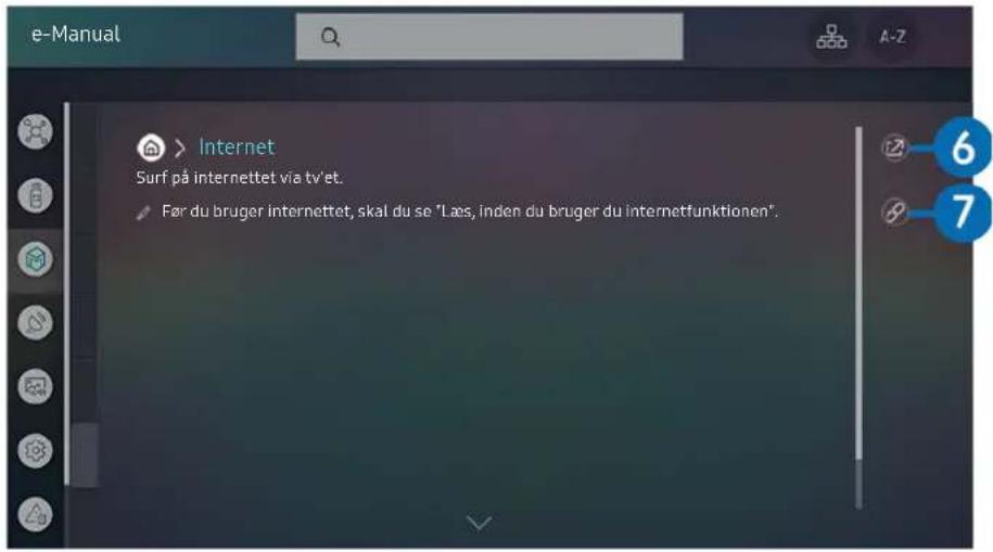 e-Manual Internet Surf på internettet via tv'et. Før du bruger internettet, skal du se "Læs, inden du bruger du internetfunktionen".