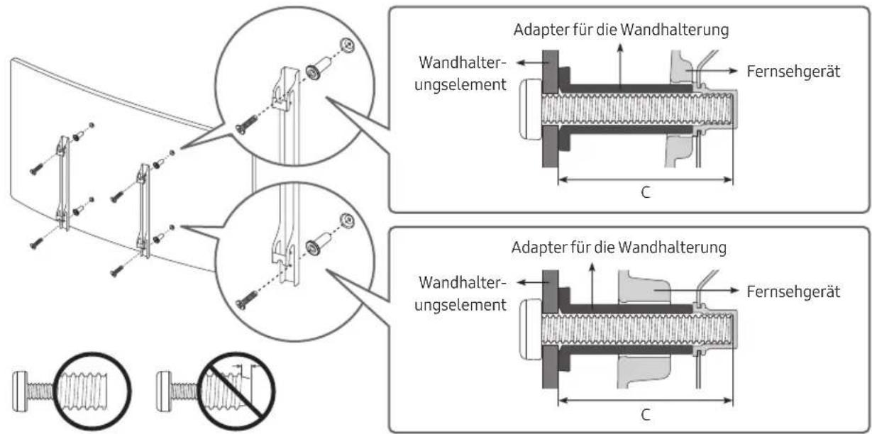 Adapter für die Wandhalterung Wandhalterungselement Fernsehgerät C Adapter für die Wandhalterung Wandhalterungselement Fernsehgerät C