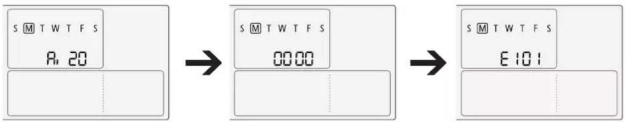 SAMSUNG AE160JNYDGH - Fejldisplay vises på den kablede fjernbetjening - 1