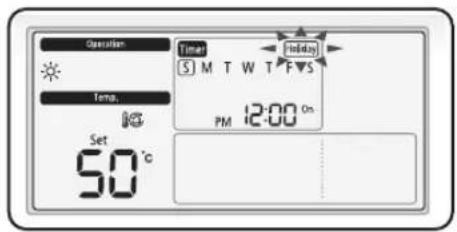 SAMSUNG AE160JNYDGH - Indstilling af ferie med ugetimer - 1