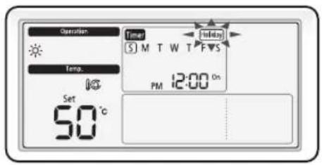 SAMSUNG AE090JNYDGH - Indstilling af ferie med ugetimer - 1