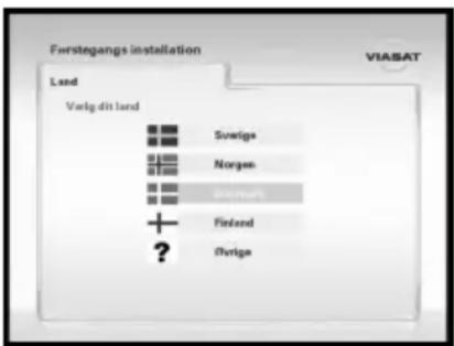Forstegangs installation ViASAT Land Verlig dit land Sverige Norgee Finland Øverige +