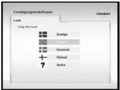 Førstegangsinstallasjon ViASAT Land Vælg ditt land Svetige Waltig Danmark Finland Andrea
