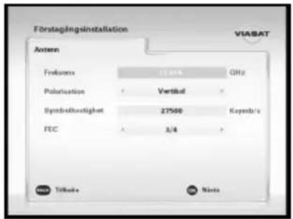 Förstagingsinstallation VIABAT Anten Frequency 12.60% GHz Polarisation Vertical Symbolkostigelt 27500 Kepenb's FEC 3/4 Tribute Note