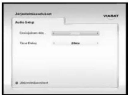 Järjostelmässerhusset Audio Setup Ground speakers ids... Time Delay 20ms ViABAT Järjostelmässerhusset