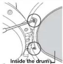 Inside the drum
