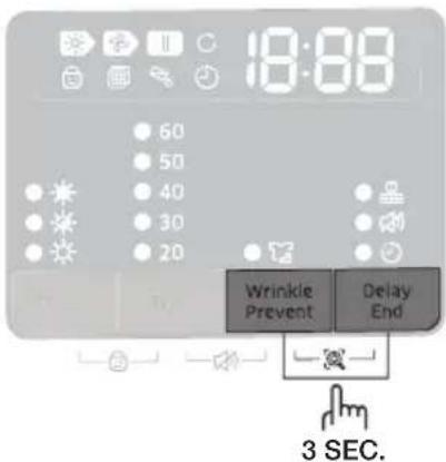 18:00 60 50 40 30 20 Wrinkle Prevent Delay End 3 SEC.