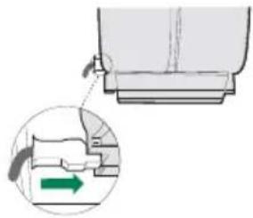 Diagram showing a mechanical component with a green arrow indicating direction, no text or symbols present