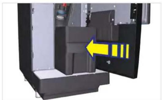 3D mechanical component with a yellow arrow pointing to a highlighted section (no text or symbols visible)