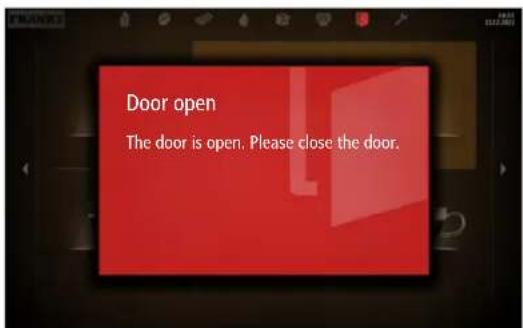 Door open. The door is open. Please close the door.