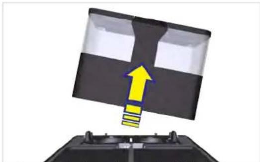 Diagram showing a device with a yellow upward arrow and layered components, no text or symbols present.