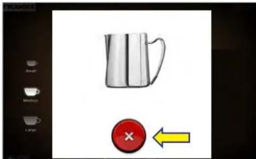 Illustration of a metal pitcher and a red circle with an arrow, no text or symbols present.