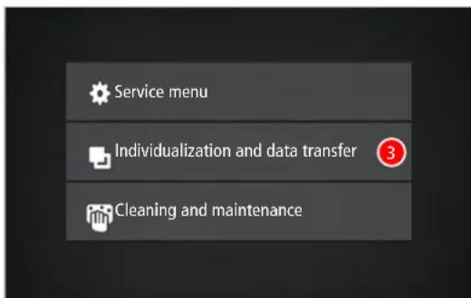 Service menu Individualization and data transfer 3 Cleaning and maintenance