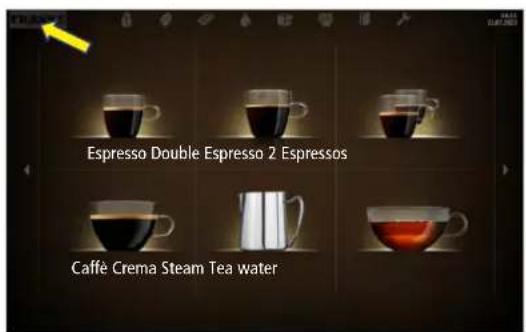Espresso, Double Espresso, 2 Espressos, Caffè Crema, Steam, Tea, water.
