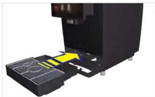 3D rendering of a black industrial machine with a yellow arrow indicating a process or operation, no visible text or symbols.