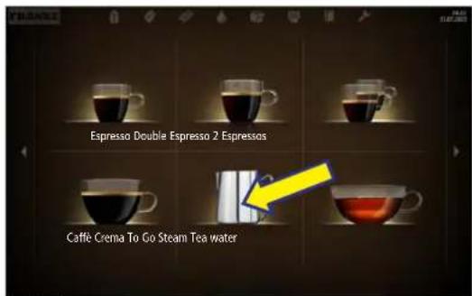 Espresso, Double Espresso, 2 Espressos, Caffe Crema To Go, Steam, Tea water